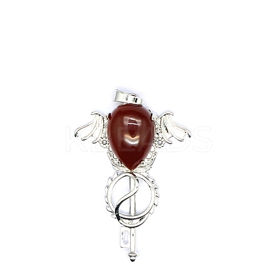 Natural Carnelian Teardrop Pendants PW-WG60016-23-1