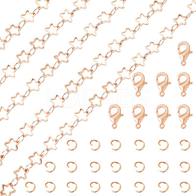 DIY Brass Star & Oval Link Chains Necklaces & Bracelets Making Kits DIY-TA0011-17-1