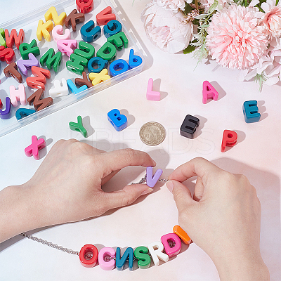 52Pcs 26 Styles Opaque Acrylic European Beads OACR-UN0001-08-1