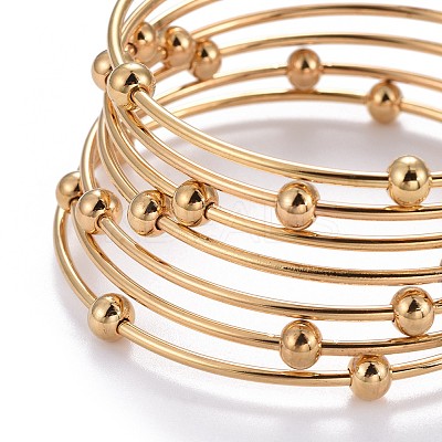 Fashion 201 Stainless Steel Bangle Sets BJEW-L664-023B-G-1-1