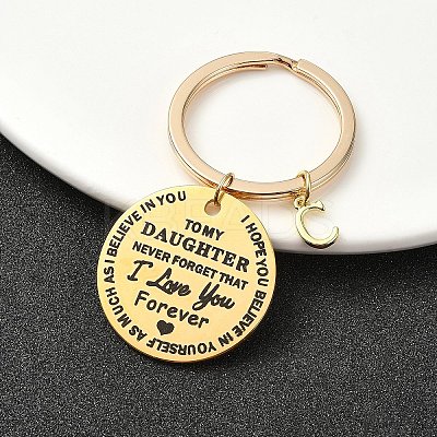 Valentine's Day Brass & 201 Stainless Steel Keychain KEYC-YW00097-03-1