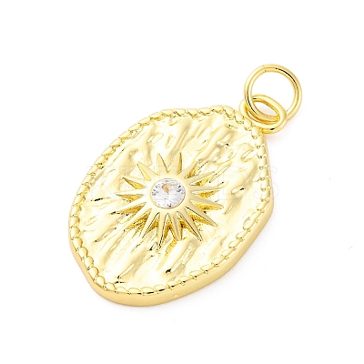 Brass Micro Pave Cubic Zirconia Pendants KK-D325-47G-1