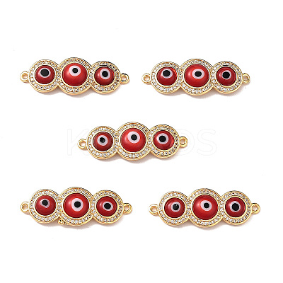 Handmade Lampwork Evil Eye Connector Charms ZIRC-L102-10G-1