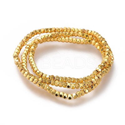 Electroplated Non-magnetic Synthetic Hematite Beads Strands G-M359-03G-1