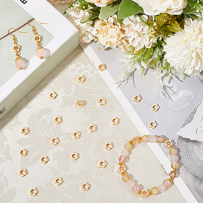 30Pcs Brass Bead Frame KK-SC0006-49-1