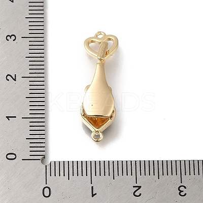 Brass Micro Pave Clear Cubic Zirconia Fold Over Clasps KK-H480-50G-02-1