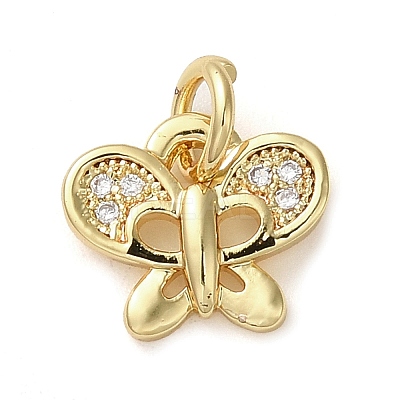 Brass Micro Pave Clear Cubic Zirconia Pendants LS-KK-U005-01A-G-1
