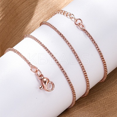 Brass Box Chains Necklaces for Women NJEW-D302-08RG-1