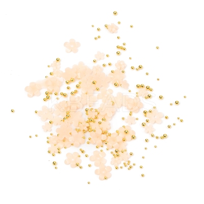 Flower Plastic Cabochons Nail MRMJ-I001-03G-1