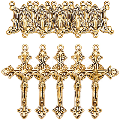 20Pcs 2 Styles Alloy Tibetan Style Pendants & Chandelier Component Links Kits FIND-SC0022-98-1