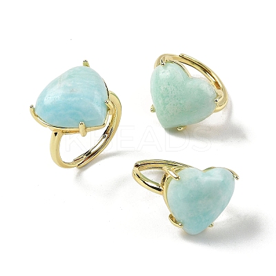 Natural Hemimorphite Finger Rings RJEW-Z124-01G-1