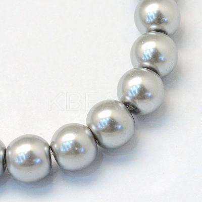 Baking Paint Pearlized Glass Pearl Round Bead Strands X-HY-Q003-6mm-34-1