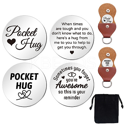 Heart Double-Sided Engraved Stainless Steel Commemorative Decision Maker Coin Set AJEW-GL0002-01A-1