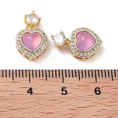 Brass Clear Cubic Zirconia Pendants KK-B102-05G-04-1