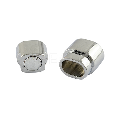 Rectangle Alloy Magnetic Clasps with Glue-in Ends for Jewelry Making PALLOY-S008-1