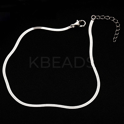201 304 Stainless Steel Snake Chains Anklets for Women WG046FB-02-1
