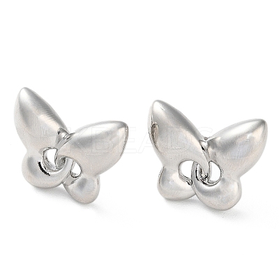 Butterfly Rack Plating Brass Stud Earrings for Women EJEW-A045-03P-1