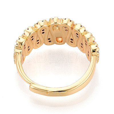 Brass Micro Pave Cubic Zirconia Cup Peg Ring Settings KK-N274-24G-1
