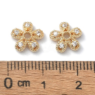 Brass Micro Pave Cubic Zirconia Bead Cap KK-A194-12G-1