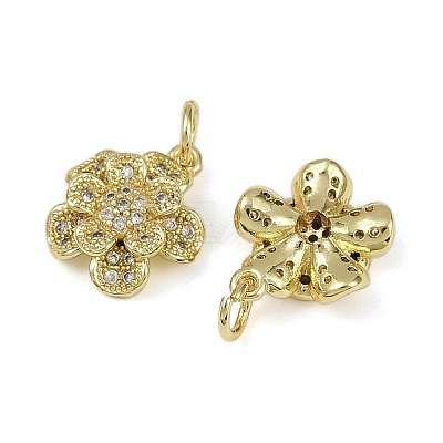 Brass Micro Pave Cubic Zirconia Pendants KK-I358-063G-F-1