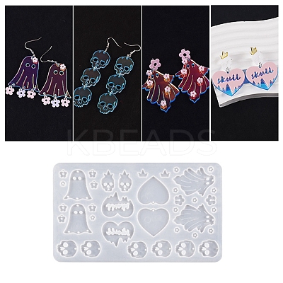 Halloween Theme Silicone Pendant Molds DIY-Q030-05A-1