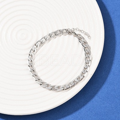 304 Stainless Steel Curb Chain Bracelets for Women BJEW-G757-14P-1