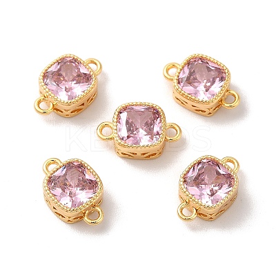 Real 18K Gold Plated Brass Cubic Zirconia Links Connectors KK-M243-04G-04-1
