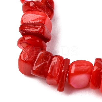 10Pcs 10 Colors Dyed Natural Freshwater Shell Beaded Stretch Bracelets for Men Women BJEW-JB12478-1