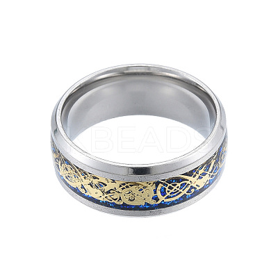 Non-Tarnish Bling 201 Stainless Steel Plain Band Ring for Women RJEW-N043-02P-1