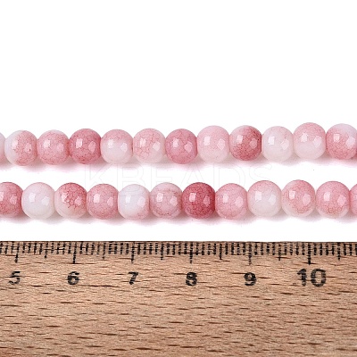 Ombre Effect Opaque Crackle Glass Beads Strands GLAA-Q106-01A-A13-1