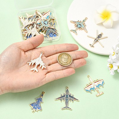 24Pcs 6 Styles Alloy Enamel Pendants ENAM-CJ0007-45-1