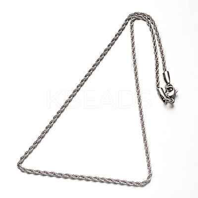 Non-Tarnish 304 Stainless Steel Rope Chains Necklaces LS-NJEW-O067-A-37-1