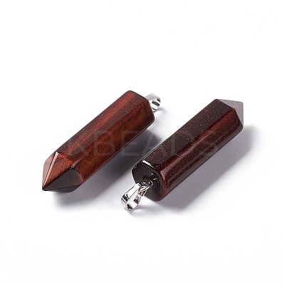 Dyed & Heated Natural Red Tiger Eye Double Terminated Pointed Pendants G-G926-01P-15-1