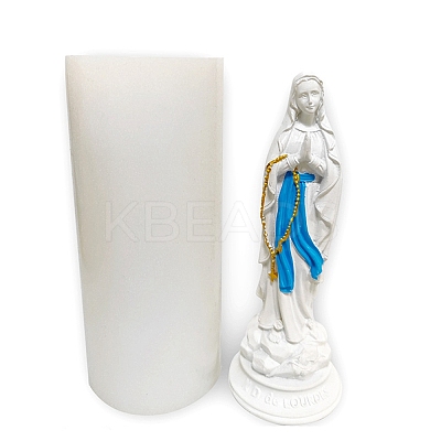 Virgin Mary Religion Theme DIY Silicone Statue Candle Molds PW-WG46998-01-1