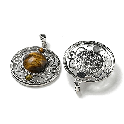 Natural Tiger Eye Pendants G-Q158-03I-1