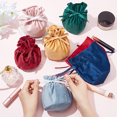 7Pcs 7 Colors Velvet Jewelry Drawstring Gift Bags ABAG-BC0001-39-1