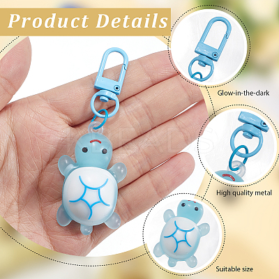 5Pcs 5 Colors PVC Plastic & Resin Tortoise Pendant Decoration HJEW-SP0001-20-1