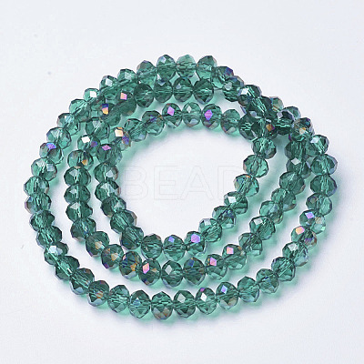 Electroplate Transparent Glass Beads Strands EGLA-A034-T2mm-F07-1