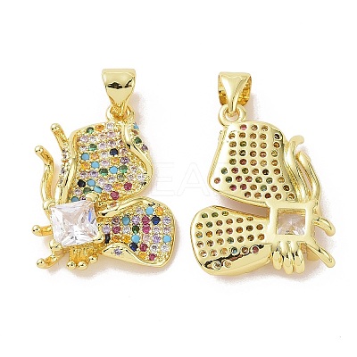 Brass Micro Pave Cubic Zirconia Pendants ZIRC-I063-30B-1