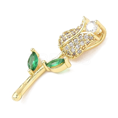 Brass Micro Pave Cubic Zirconia Pendants KK-D357-38G-02-1