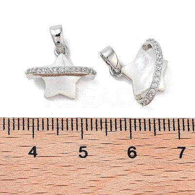 Brass Micro Pave Clear Cubic Zirconia Pendants KK-B102-29P-1