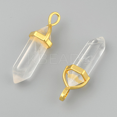Natural Quartz Crystal Pointed Pendants G-G902-A12-1