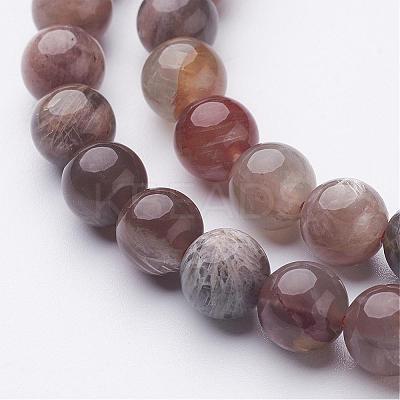 Natural Black Sunstone Bead Strands G-G947-29-8mm-1