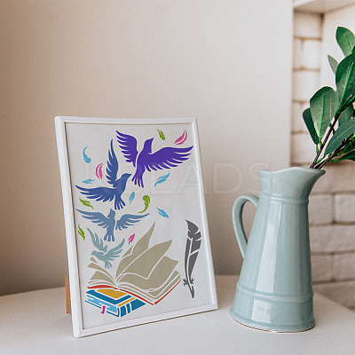 1Pc PET Hollow Out Drawing Painting Stencils DIY-MA0003-43G-1