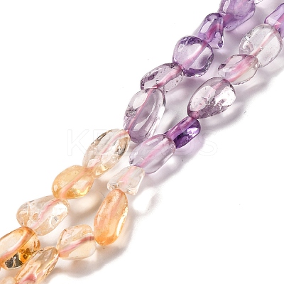 Natural Prehnite & Rose Quartz & Amethyst & Citrine Beads Strands G-L610-B14-01-1