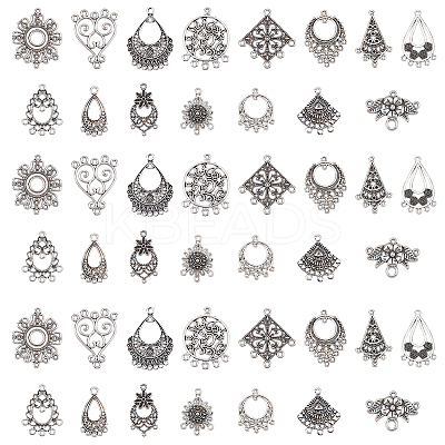 90Pcs 15 Style Tibetan Style Alloy Chandelier Component Links FIND-PH0005-88-1