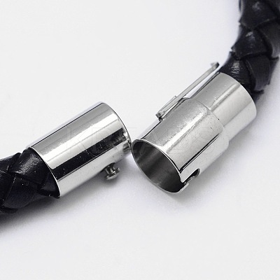 Braided Leather Cord Bracelets BJEW-I199-04-1