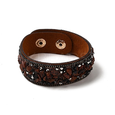 Faux Suede Snap Cord Bracelet BJEW-F428-07-1