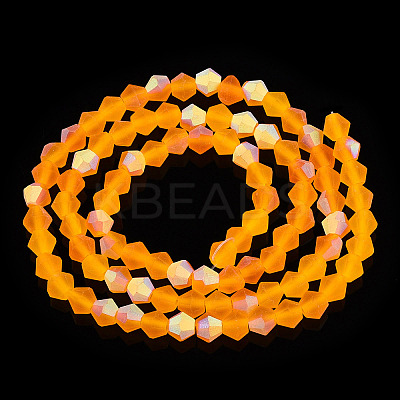 Imitate Austrian Crystal Bicone Frosted Glass Beads Strands LS-EGLA-A039-T6mm-MB23-1
