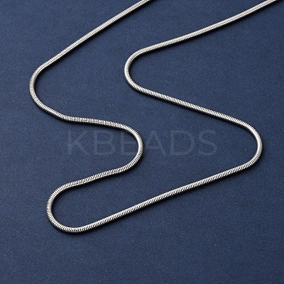 1MM 304 Stainless Steel Round Snake Chain Necklaces NJEW-P338-06P-1